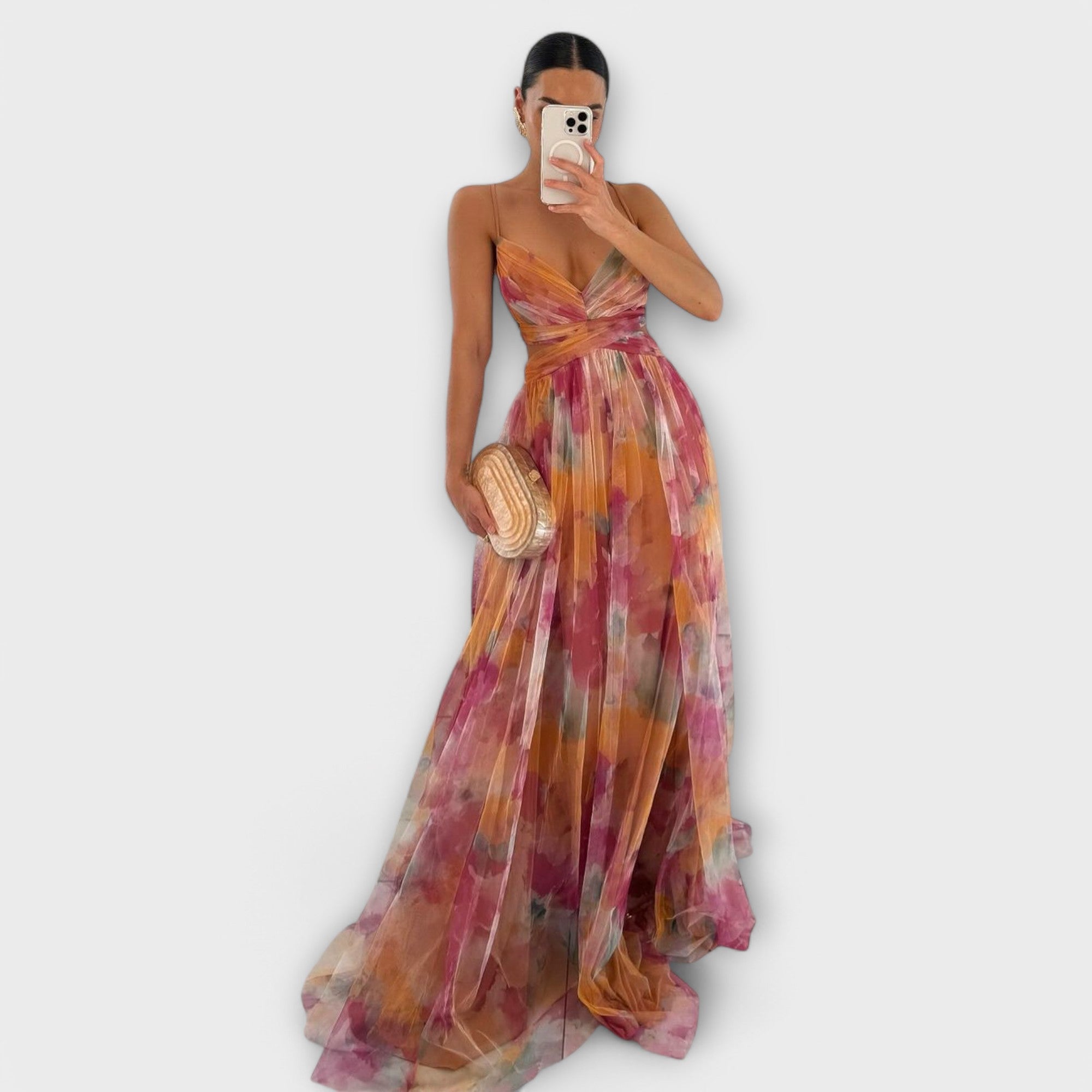 Průhledné Maxi Šaty Elegantní Látka Exkluzivní Model
