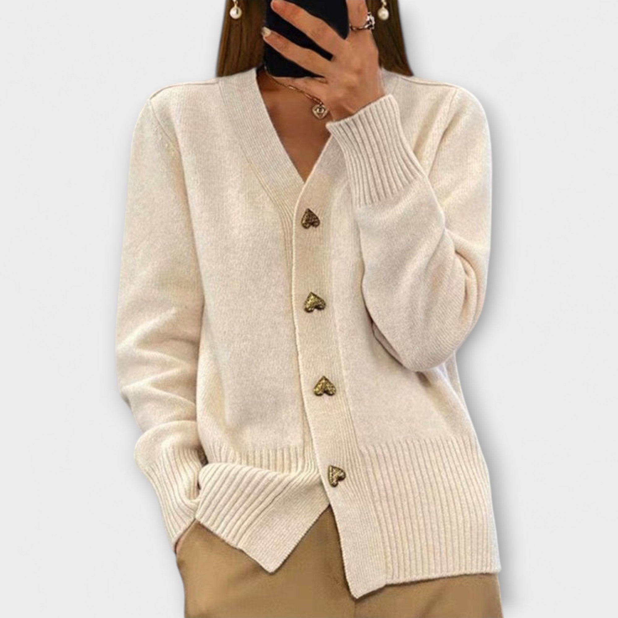 Marij Cardigan S V Výstřihem Unikátním Měkkým Materiálem