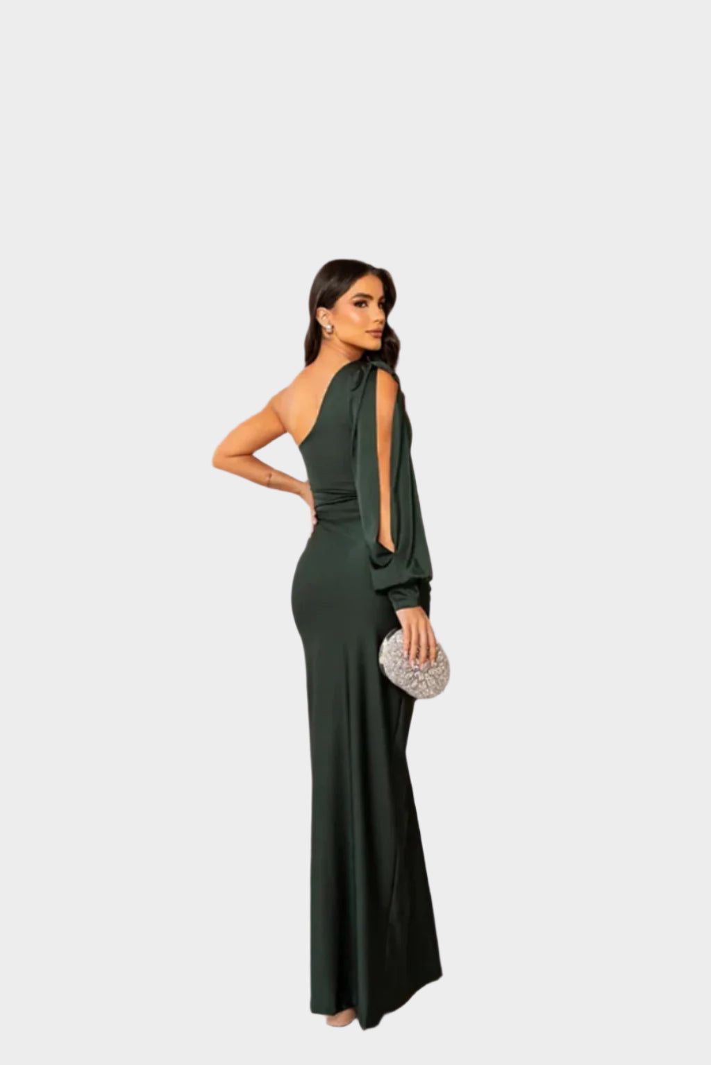 Dlouhé Šaty Luxusní Kolekce Jednoramenné S Uzlem Elegantní