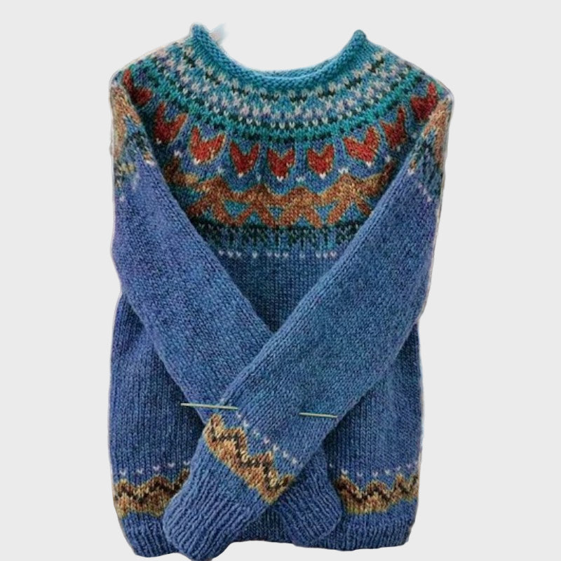 Pletený Rolák Vintage Žakár Limitovaná Edice Elegantní