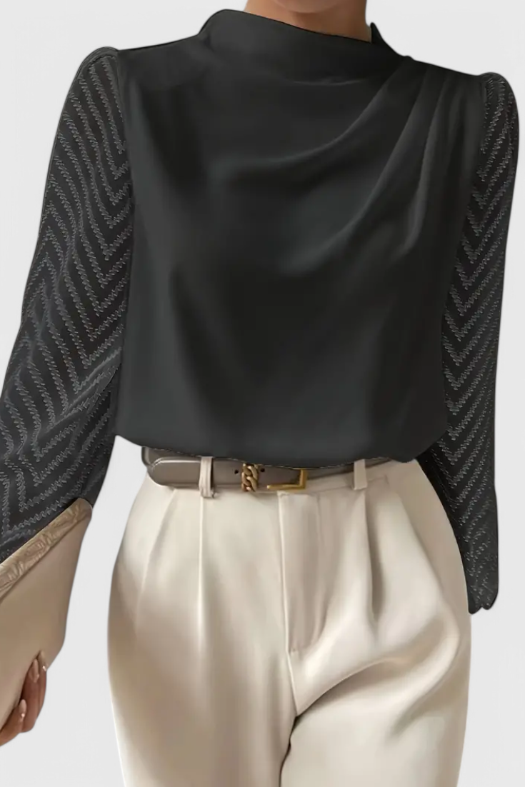 Zaraa Exkluzivní Blusa Průsvitnými Rukávy Fluidní Siluetou