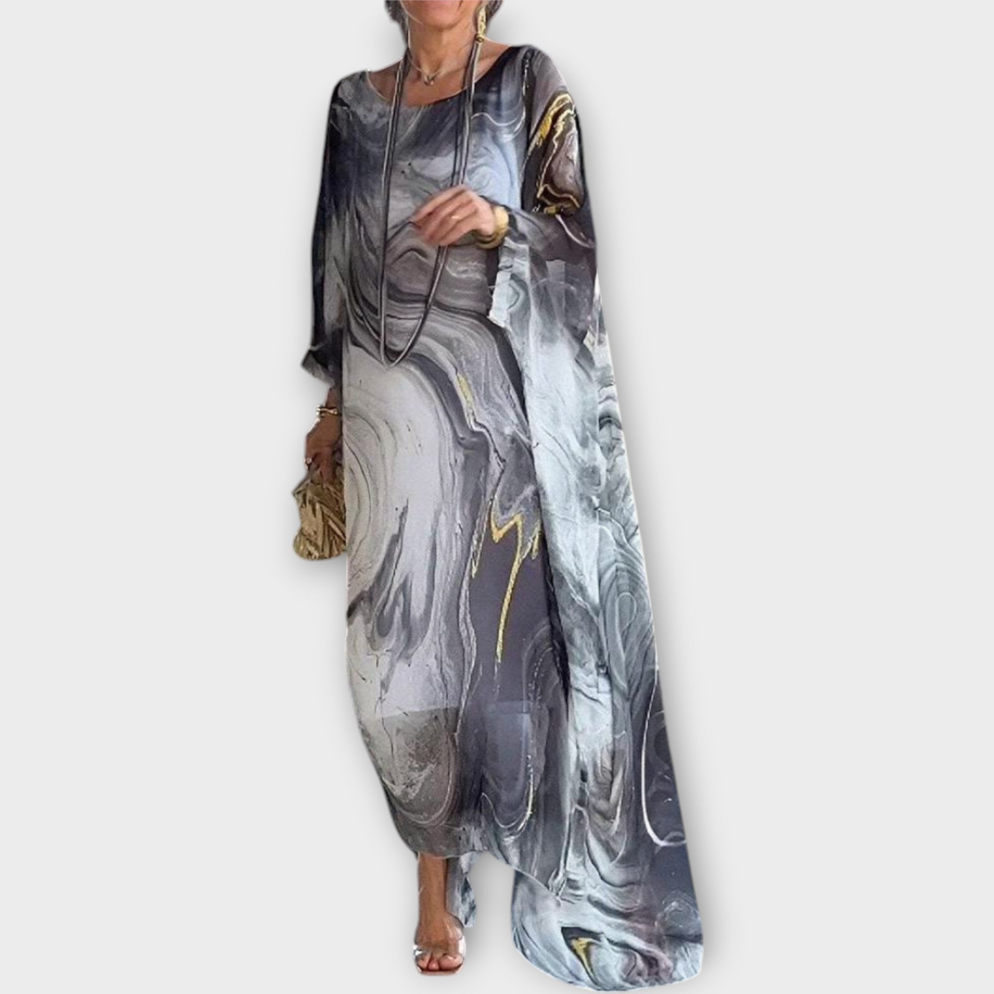 Kaftan Maxi Průsvitná Látka Kolekce Exkluzivní Letní Vzhled