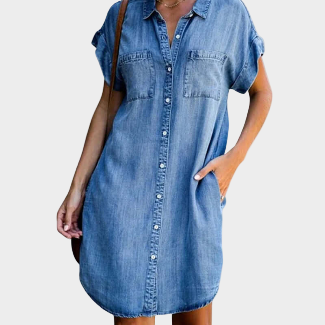 Džínsové Šaty Denim Luxus Kolekce Exkluzivní Nádech