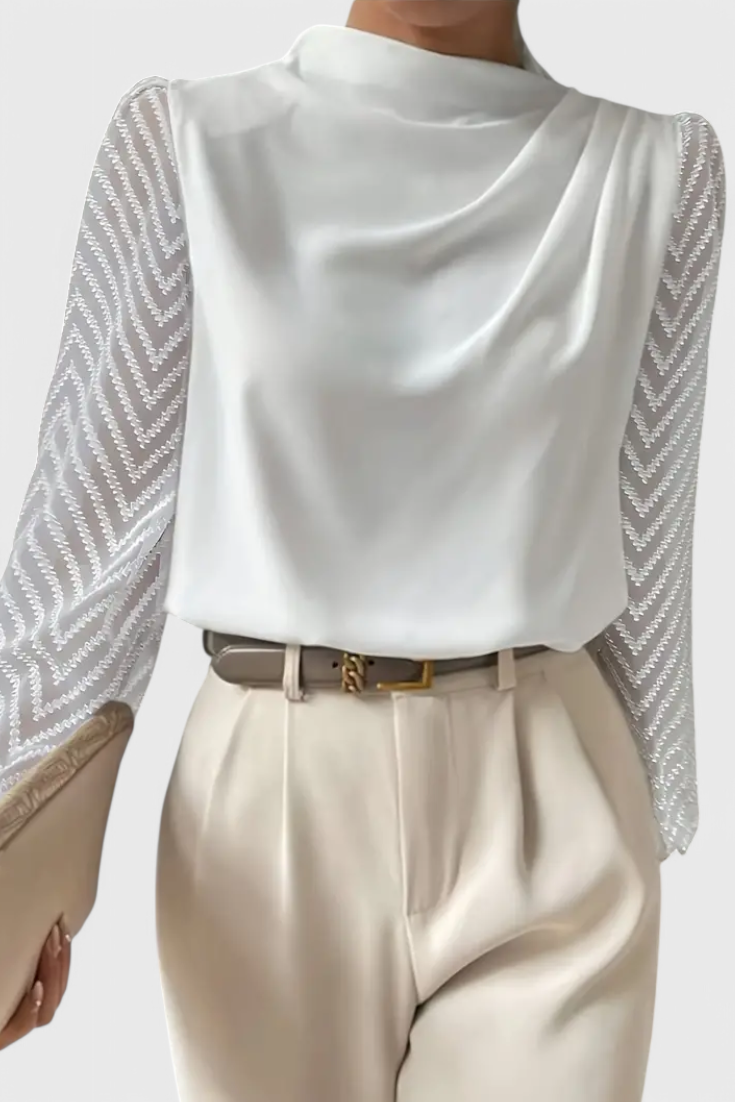 Zaraa Exkluzivní Blusa Průsvitnými Rukávy Fluidní Siluetou