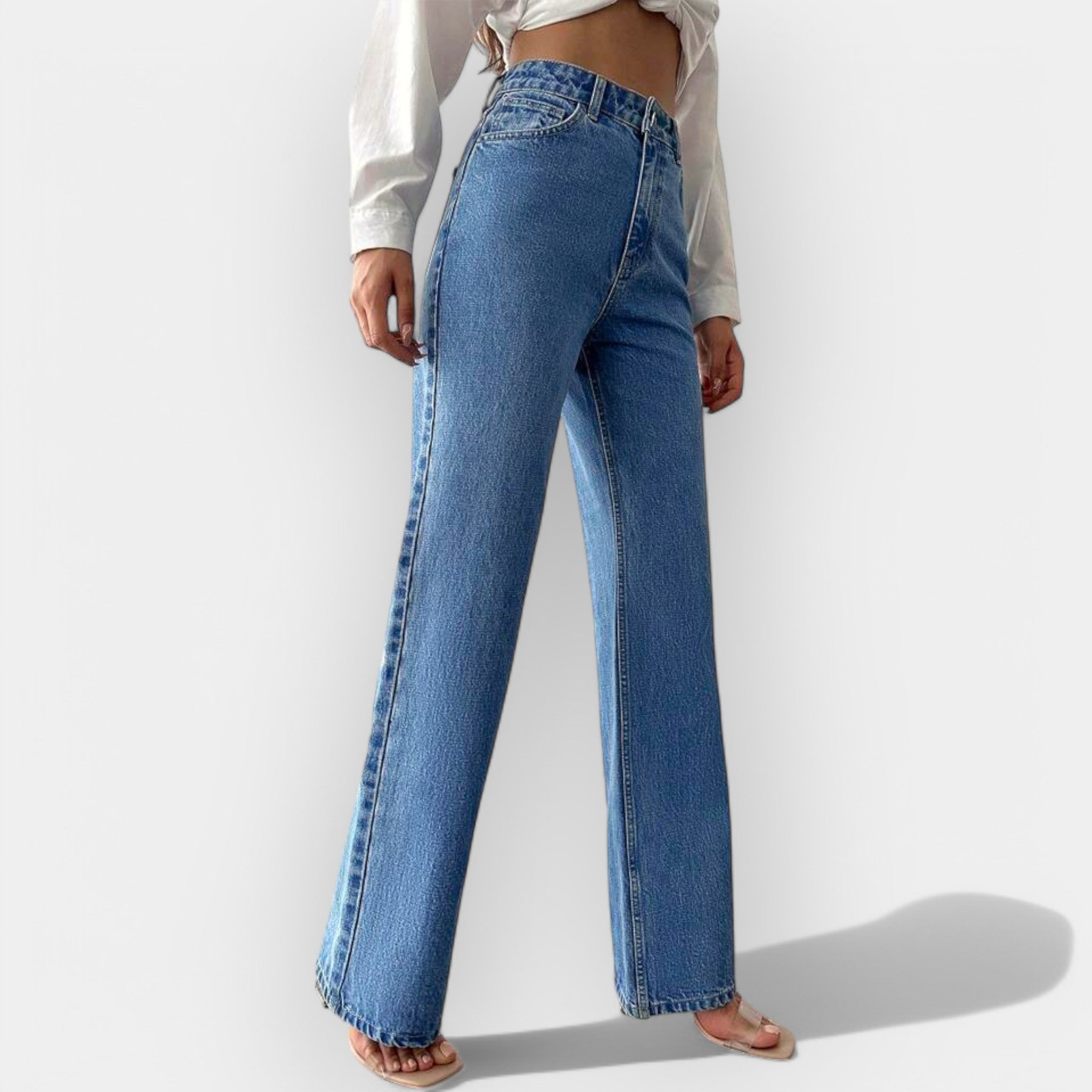 Prémiový Denim Džínové Kalhoty S Vysokým Pasem Exkluzivní