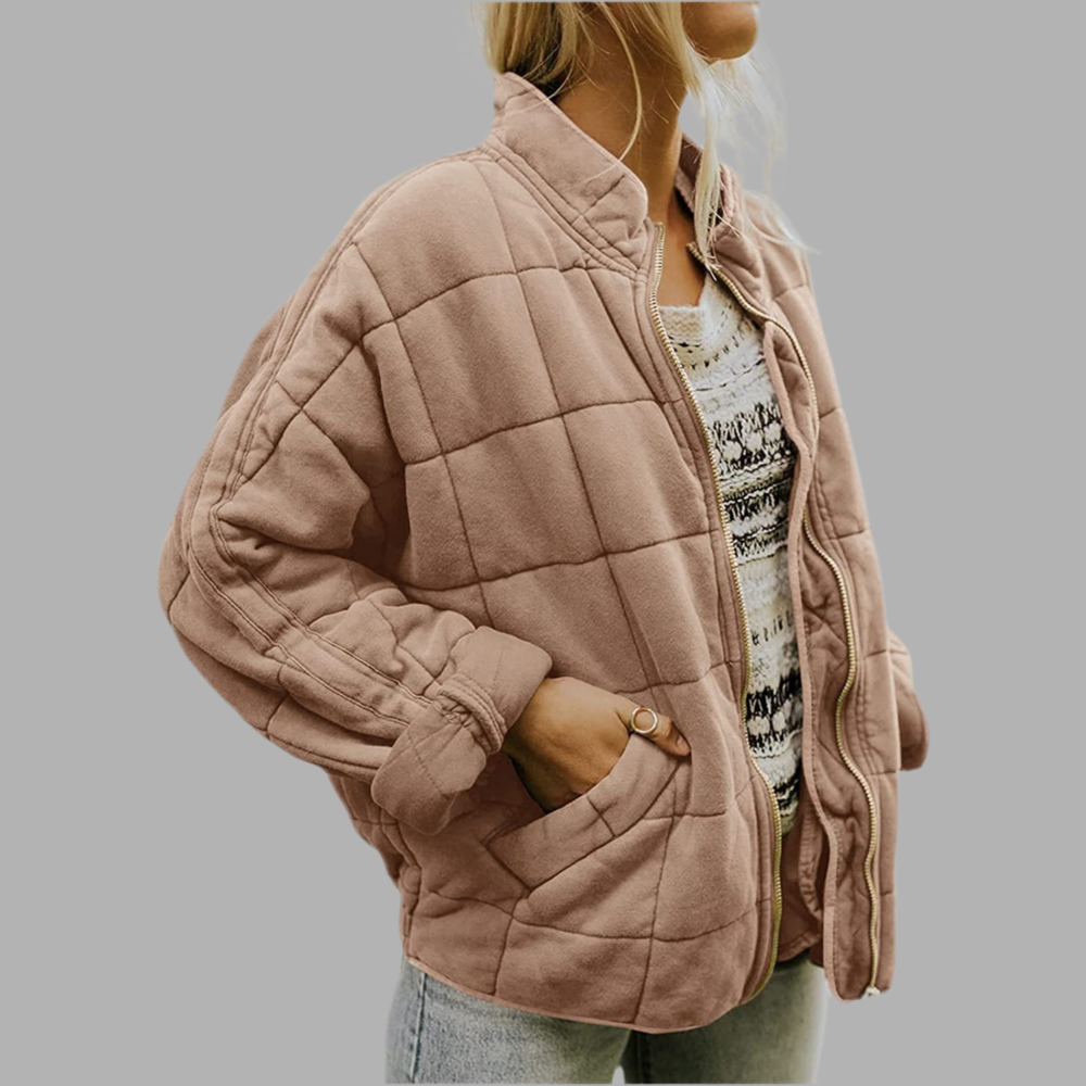 Olivově Zelená Kapitone Bunda Oversize Exkluzivní Edice