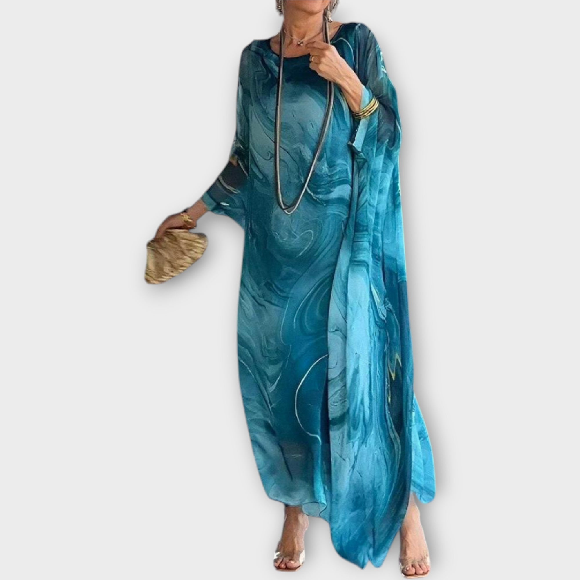 Kaftan Maxi Průsvitná Látka Kolekce Exkluzivní Letní Vzhled
