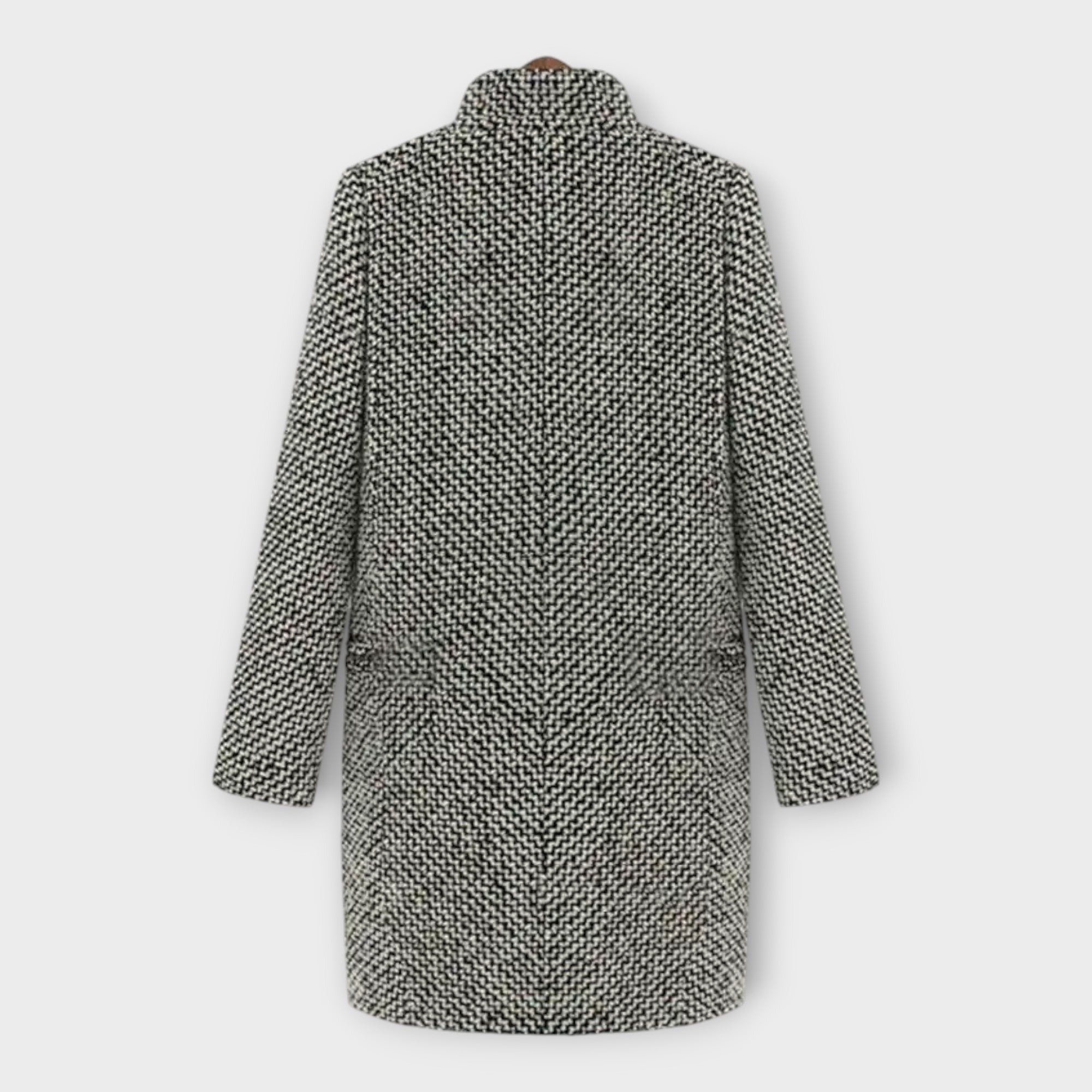 Vlněný Kabát Nadčasový Design Kolekce S Elegantním Puncem