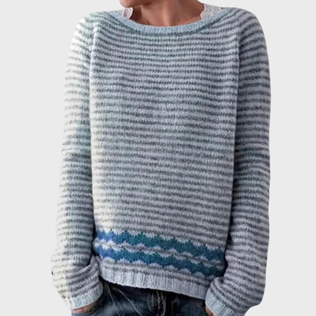 Pletený Rolák S Proužkovaným Vzorem Elegantní Kousek