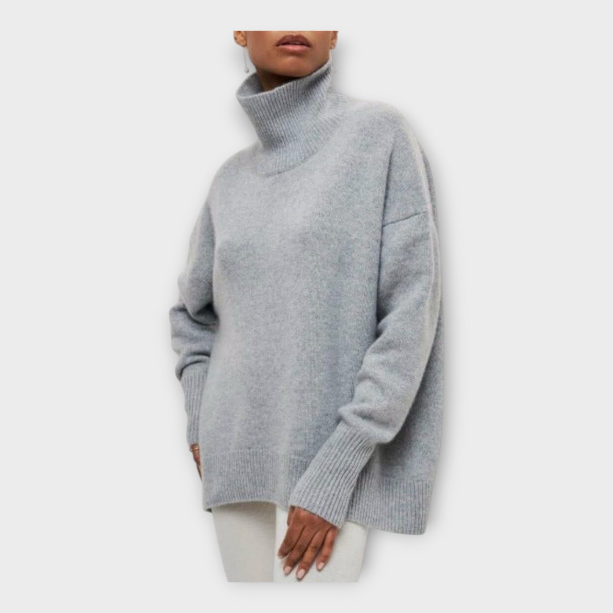 Pletený Svetr S Vysokým Límcem Z Minimalistické Kolekce