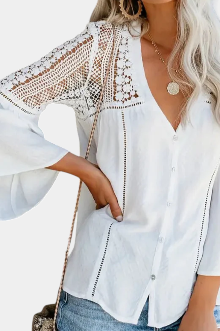 Sunwoven Halenka Krajkou Bavlny a Viskózy Limitovaná Edice