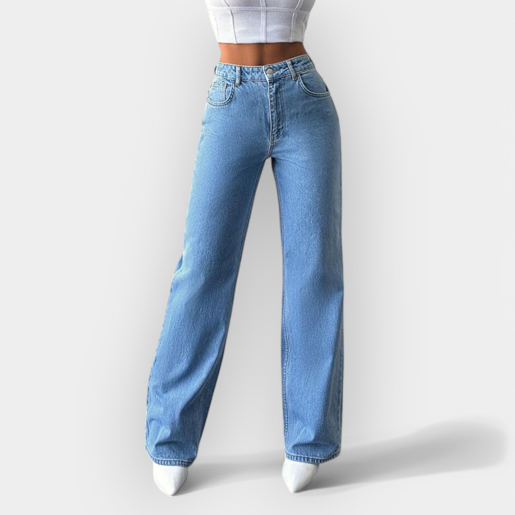 Prémiový Denim Džínové Kalhoty S Vysokým Pasem Exkluzivní