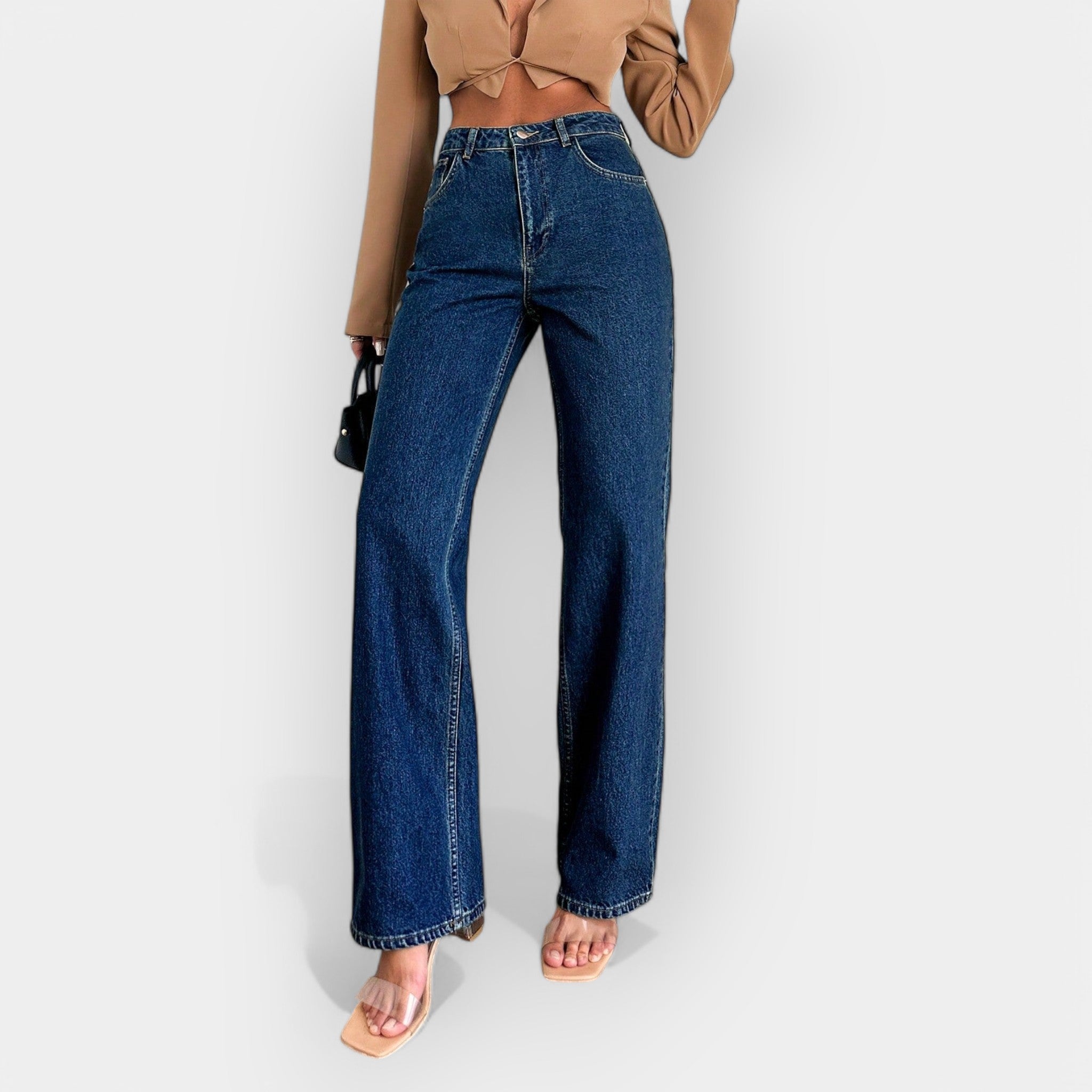 Prémiový Denim Džínové Kalhoty S Vysokým Pasem Exkluzivní