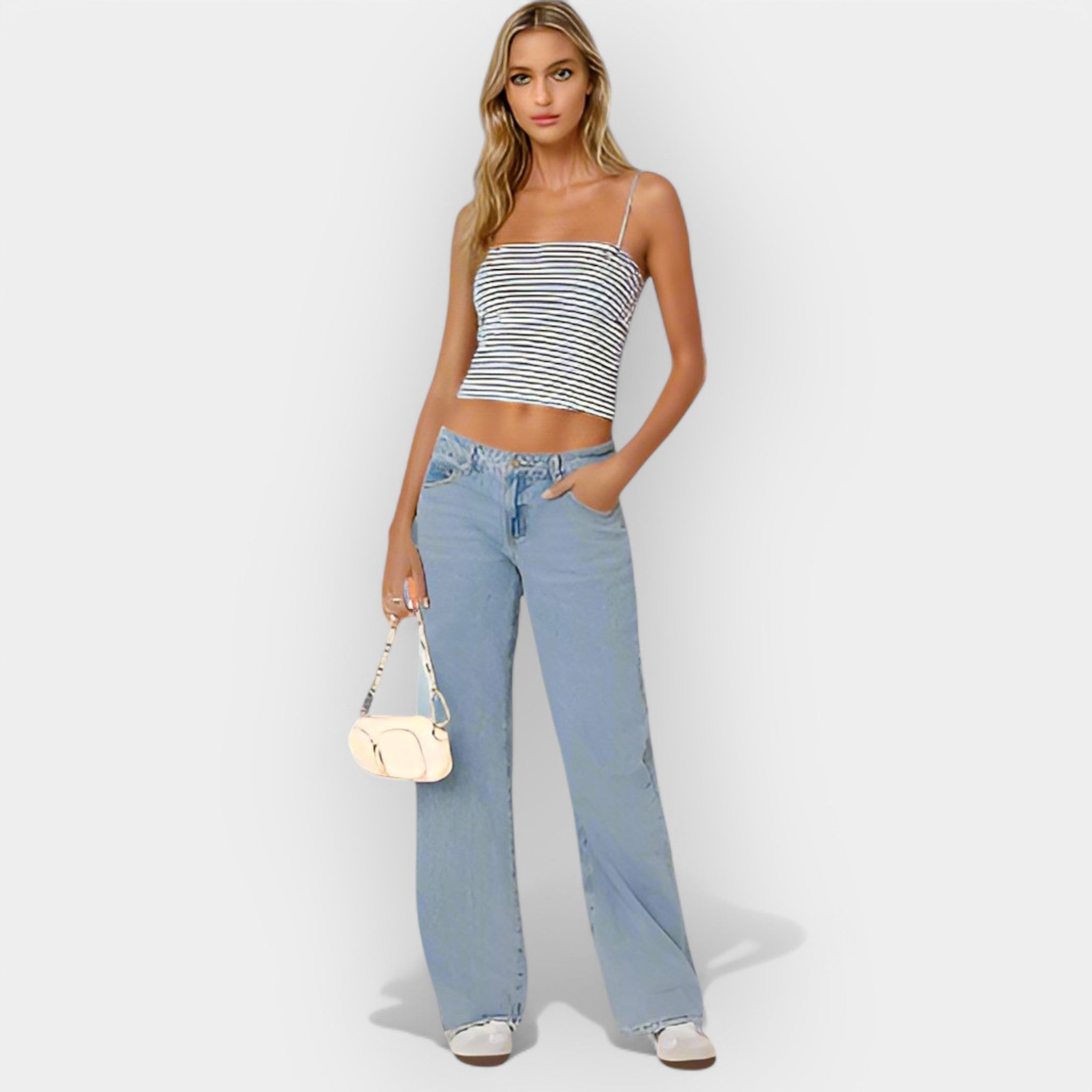Džíny S Nízkým Pásem Prémiové Denim Exkluzivní Elegantní