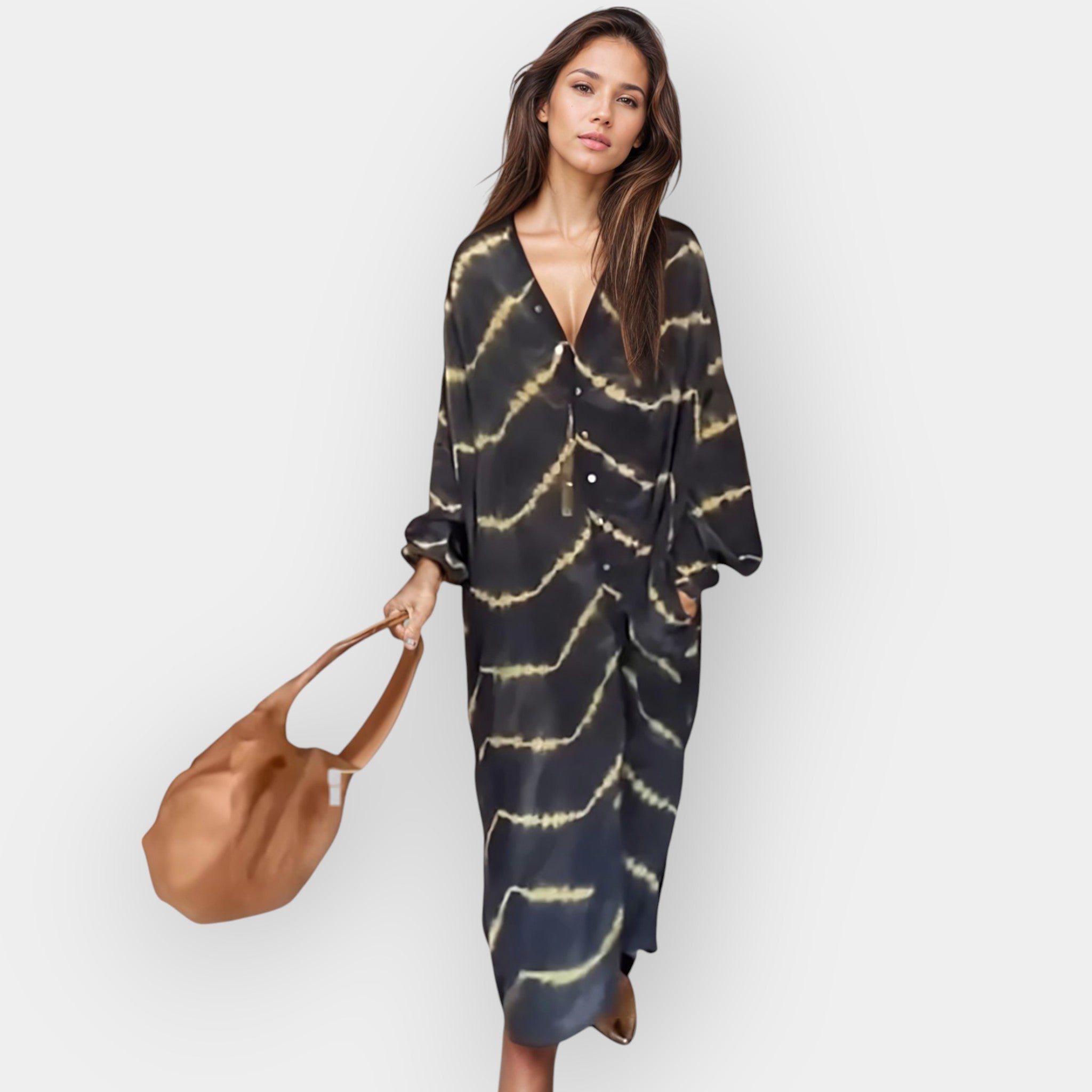Boho Šaty Ze Splývého Materiálu Z Exkluzivní Kolekce