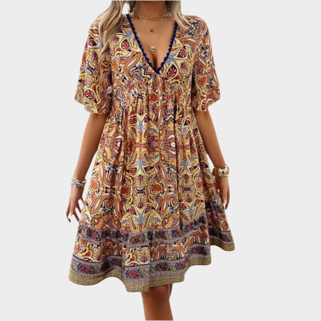Paisley Mini Šaty Boho Kolekce Exkluzivní Letní Pohoda