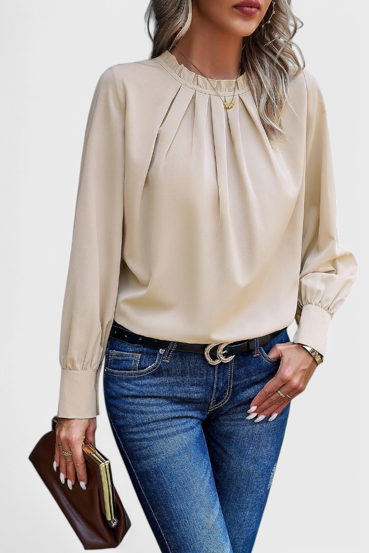 Dottie Dlouhý Rukáv Top Krajkový Límec Vintage Exkluzivní