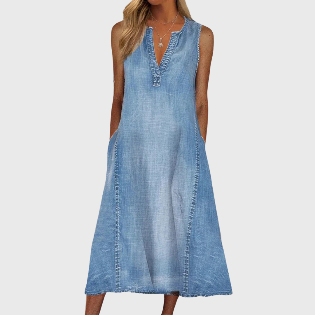 Luxusní Denim Šaty A Tvar Elegantní Exkluzivní Kolekce