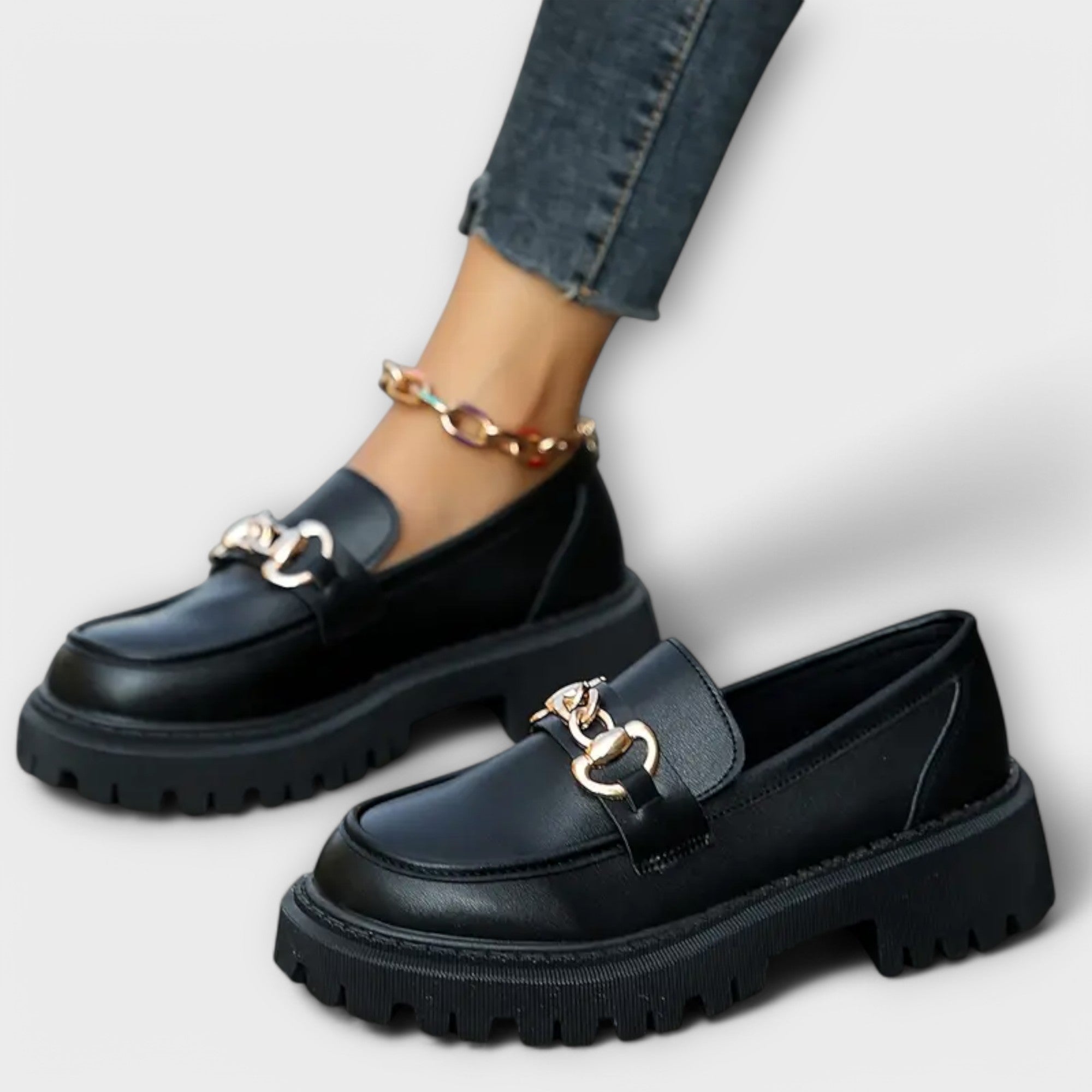 Elegantní Ženské Plateau Loafer Kožená Exkluzivní Kolekce