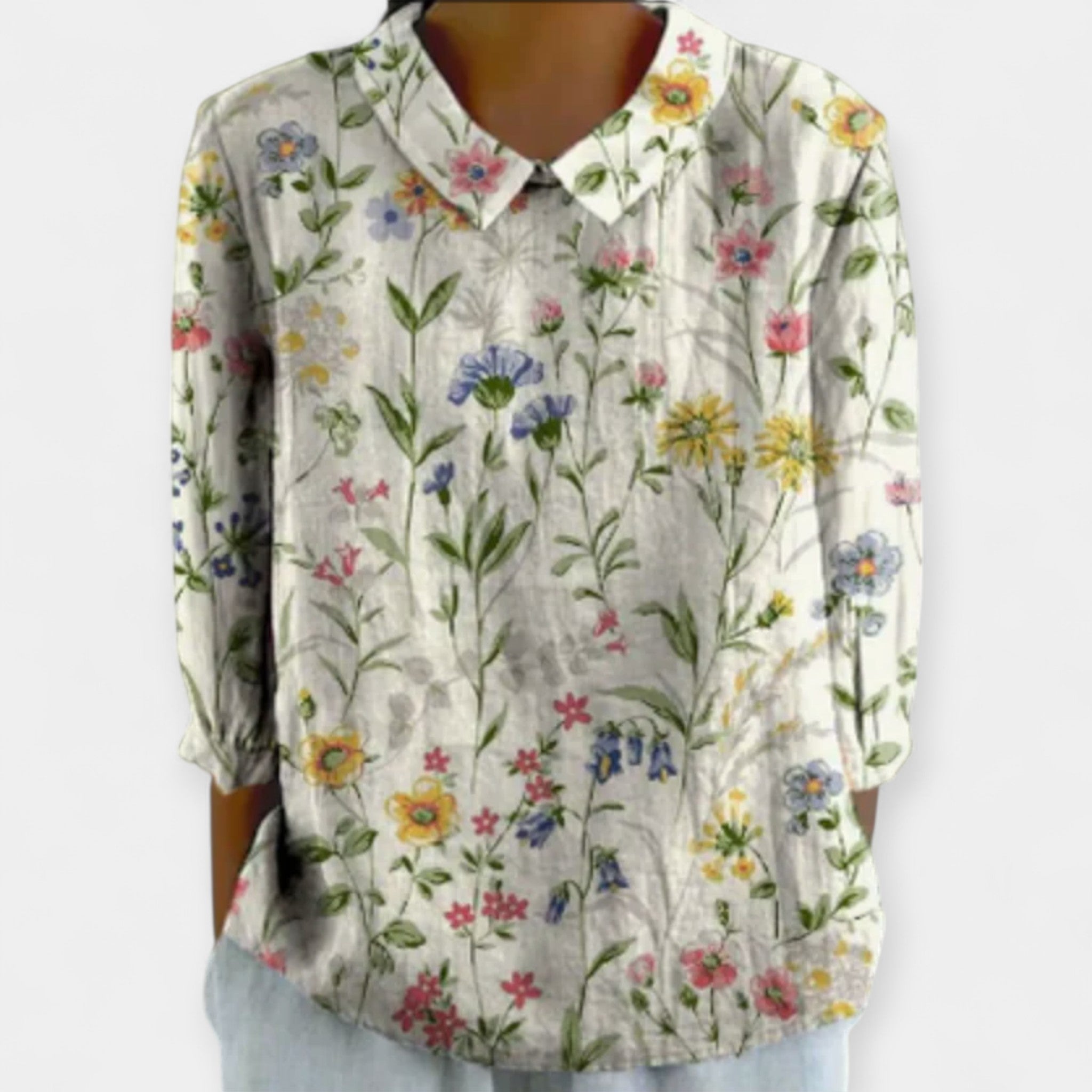 Retro Floral Bavlněná Košile Limitovaná Exkluzivní Kolekce