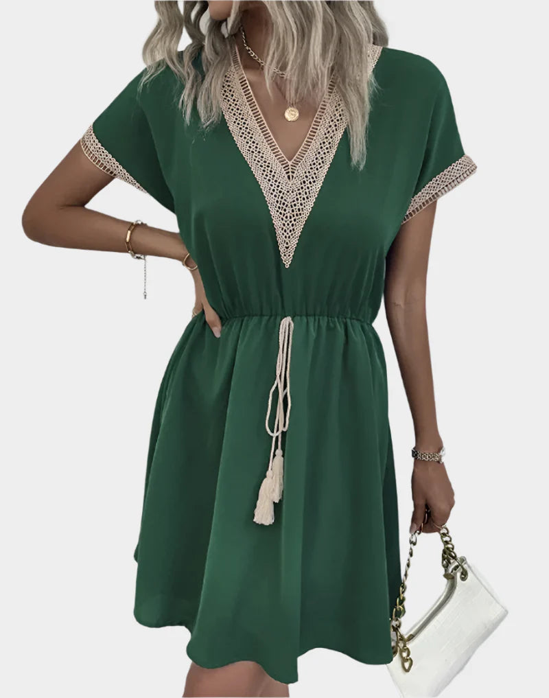 Krajkové Boho Šaty S Páskem V Výstřihu Elegantní Nadčasové