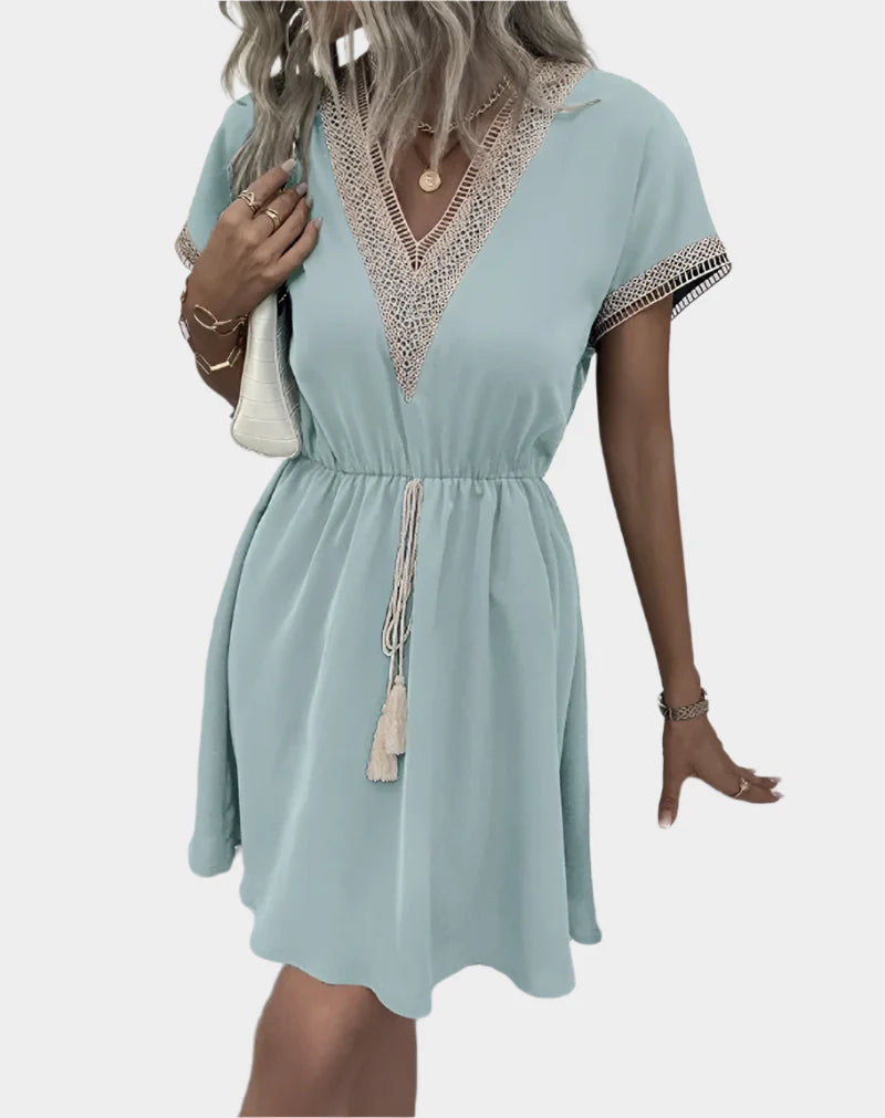 Krajkové Boho Šaty S Páskem V Výstřihu Elegantní Nadčasové
