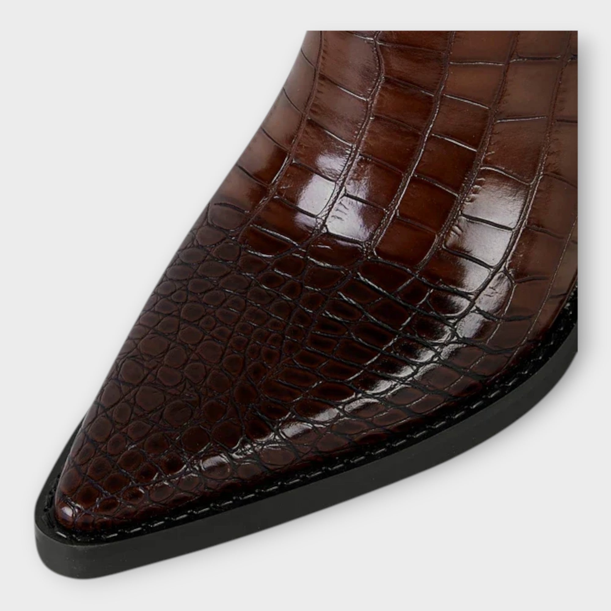 Kozačky S Krokodýlím Vzorem A Elegantním Podpatkem