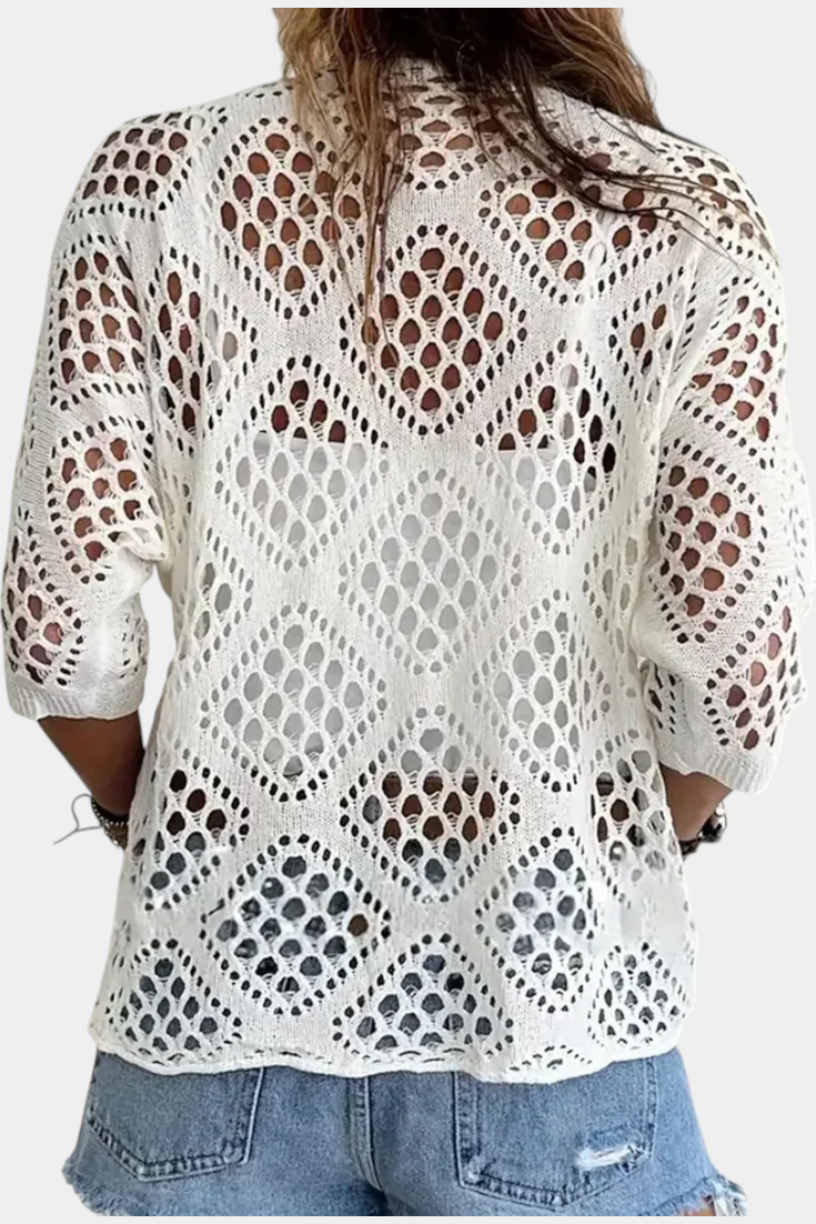 Fern Krajková Halenka Rukáv Polyester 100 Ženy Exkluzivní