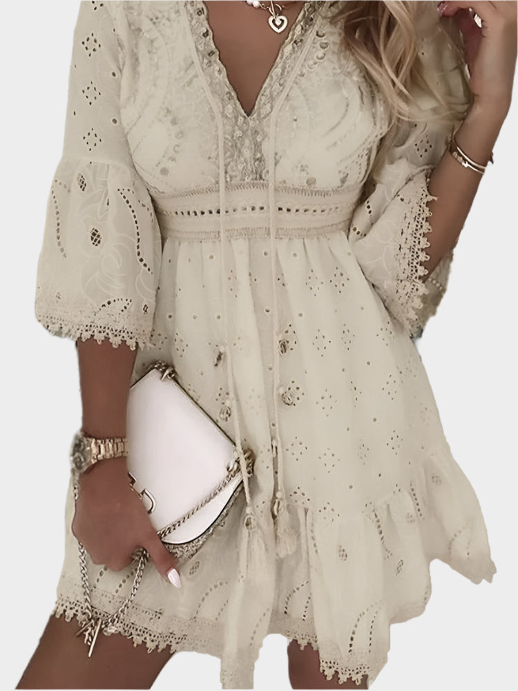 Boho Letní Krátké Šaty Z Krajky Elegantní Limitovaná Edice