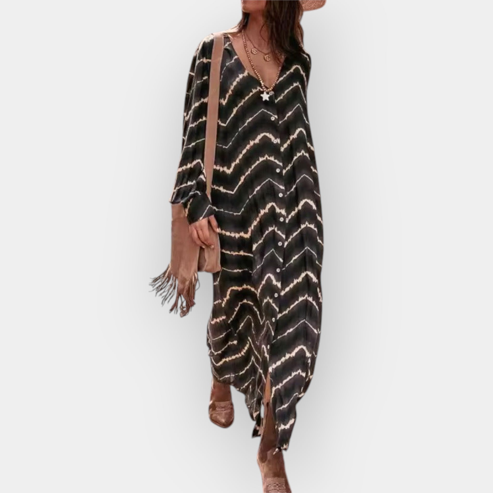 Boho Šaty Ze Splývého Materiálu Z Exkluzivní Kolekce