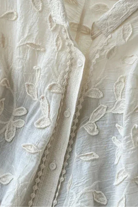 Prairie Košile Krajkou Transparentní Zlaté Knoflíky Lux