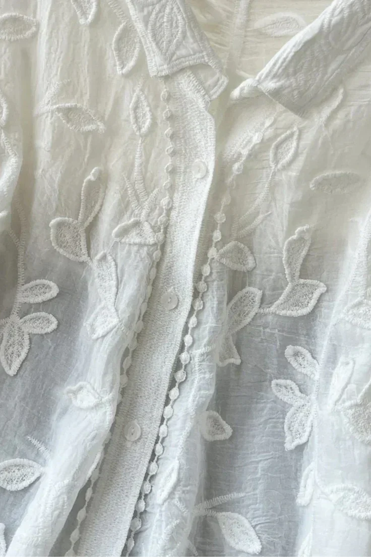Prairie Košile Krajkou Transparentní Zlaté Knoflíky Lux