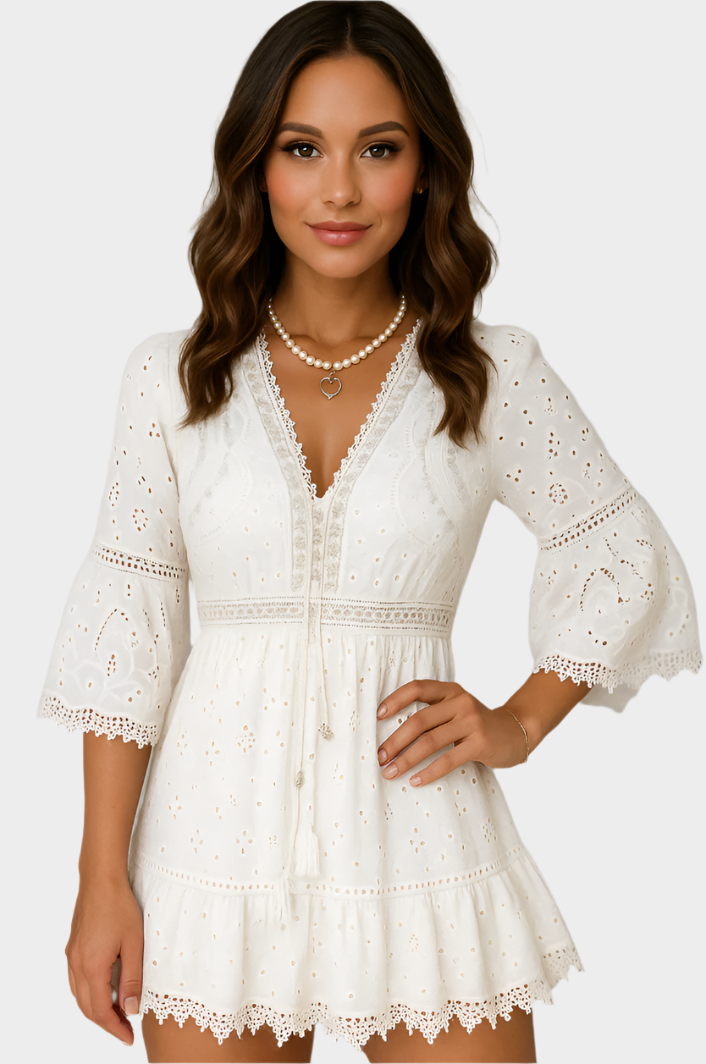 Boho Letní Krátké Šaty Z Krajky Elegantní Limitovaná Edice