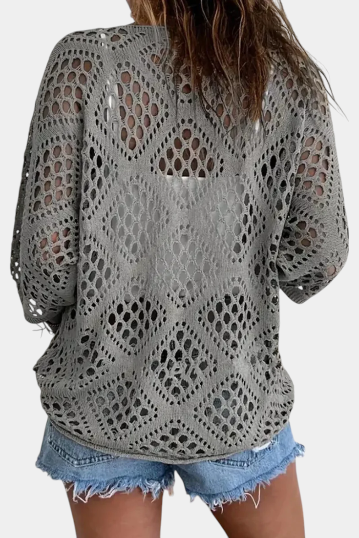 Fern Krajková Halenka Rukáv Polyester 100 Ženy Exkluzivní