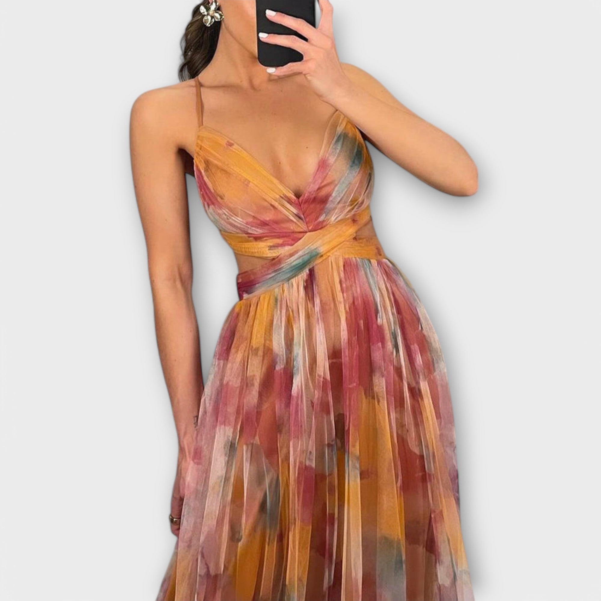 Průhledné Maxi Šaty Elegantní Látka Exkluzivní Model