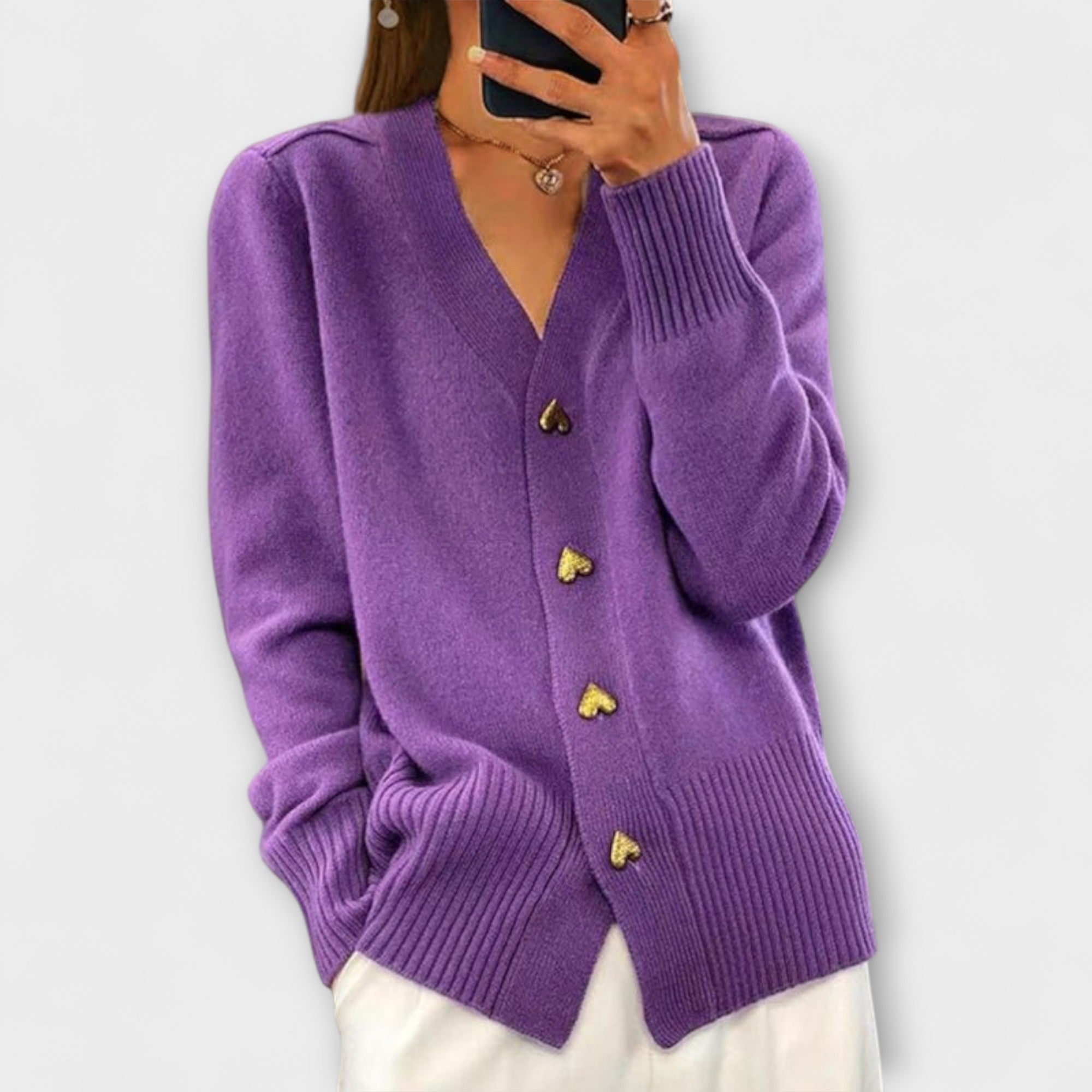Marij Cardigan S V Výstřihem Unikátním Měkkým Materiálem