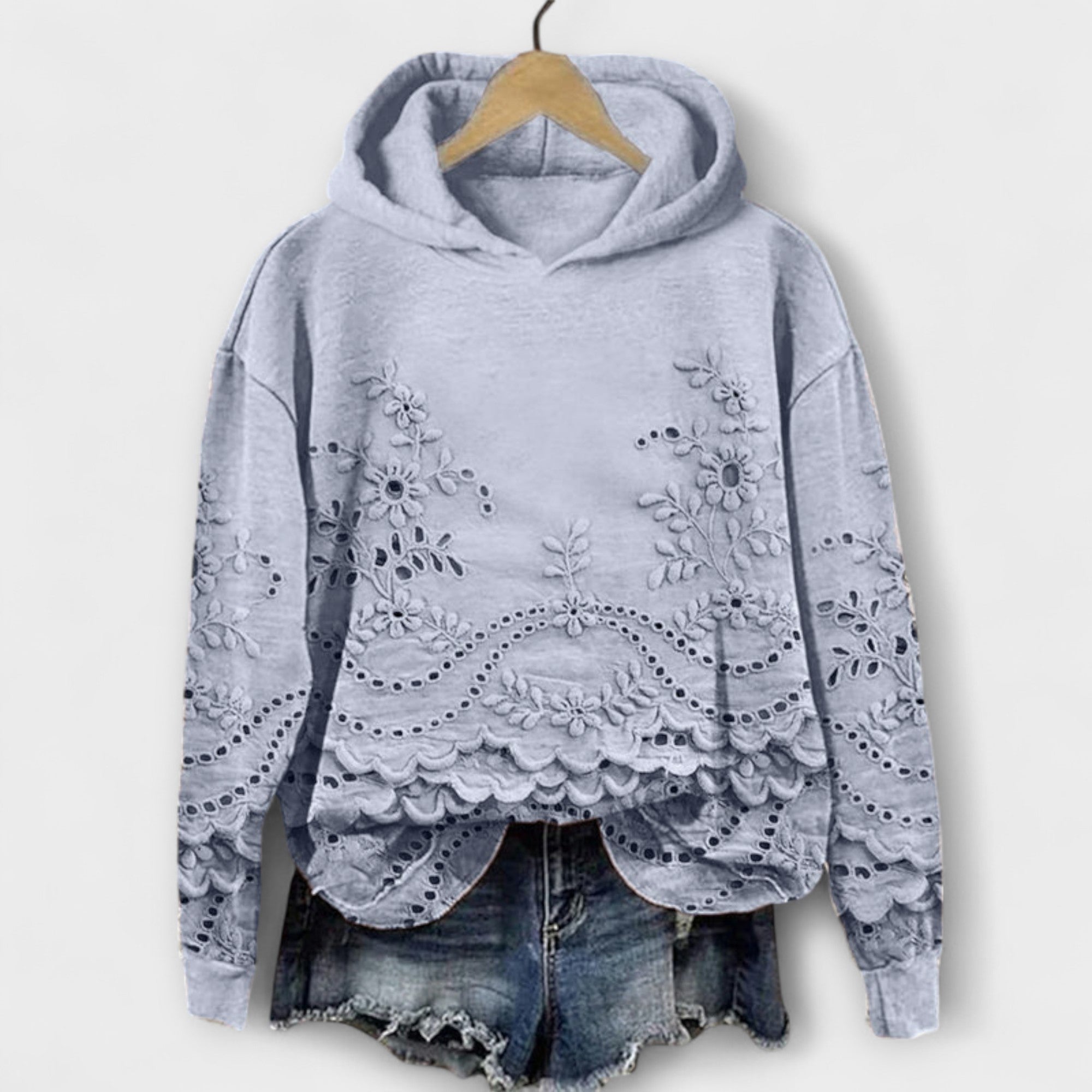 Hoodie S Krajkovými Detaily Luxusní Exkluzivní Kolekce