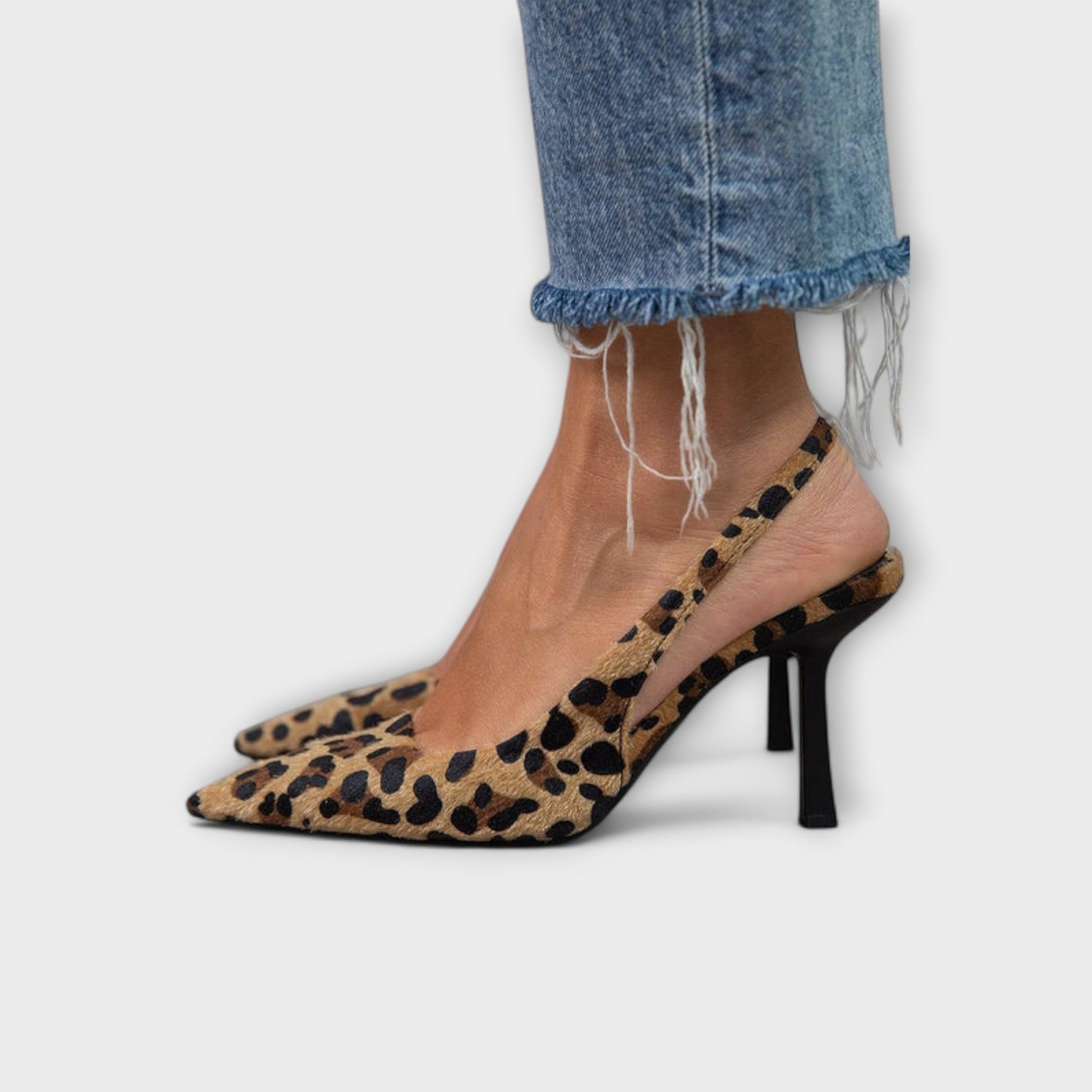 Liorina Leopardí Sandály Slingback Exkluzivní Kolekce