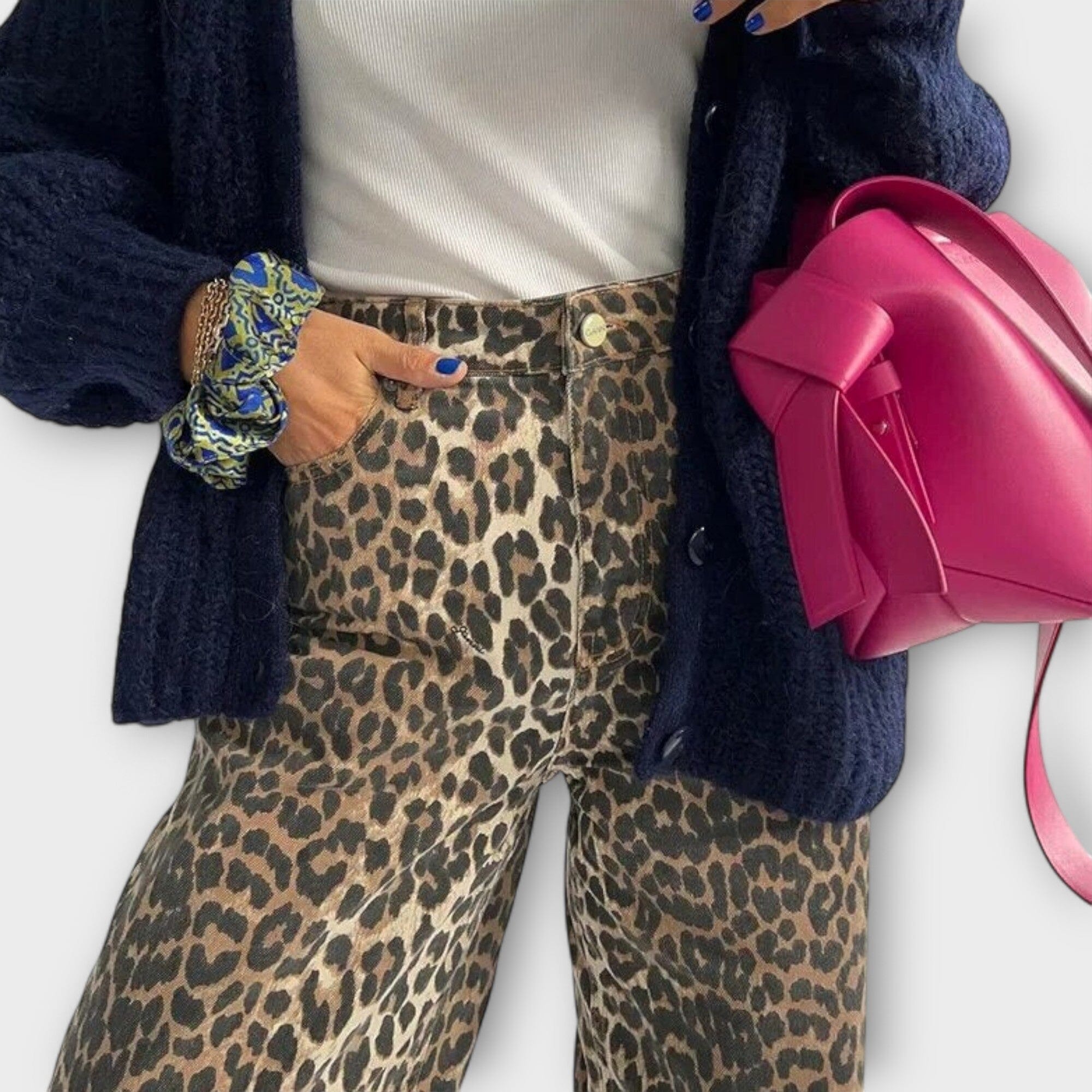 Chandra Jeans Vintage Leopardí Potisk Exkluzivní Edice