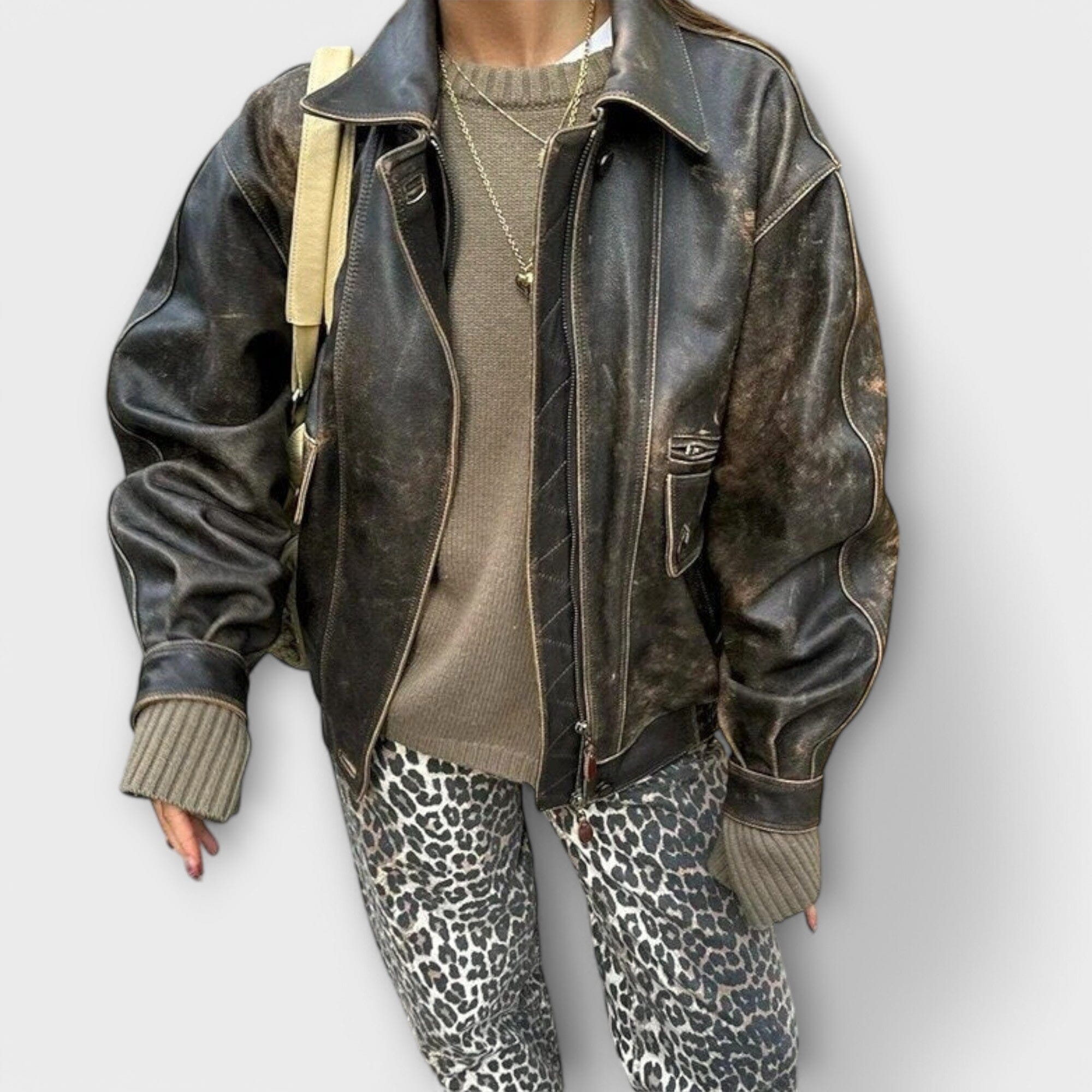Chandra Jeans Vintage Leopardí Potisk Exkluzivní Edice