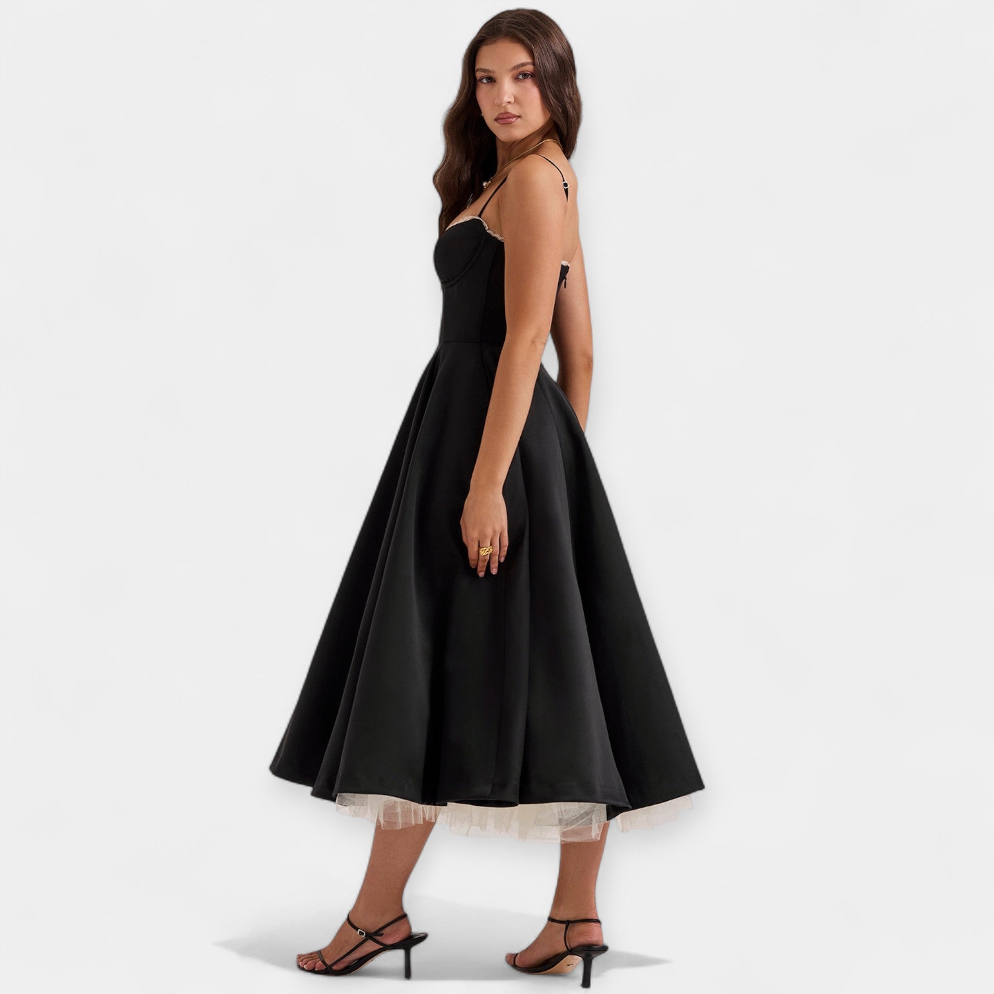 Midi Šaty Z Tylu Exkluzivní Kolekce Elegantní Dámské