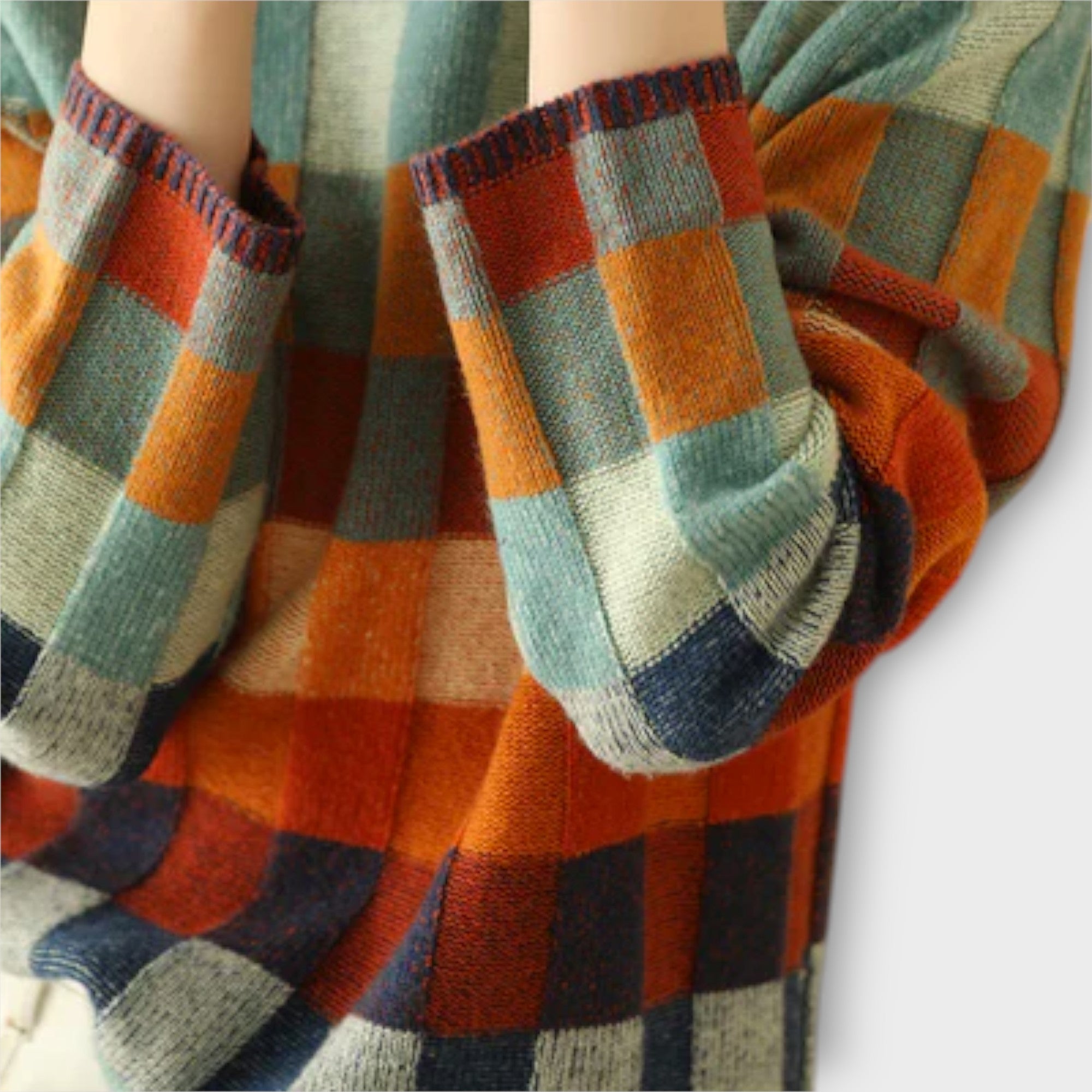 Erika Dámský Svetr Patchwork Exkluzivní Nadčasový Styl