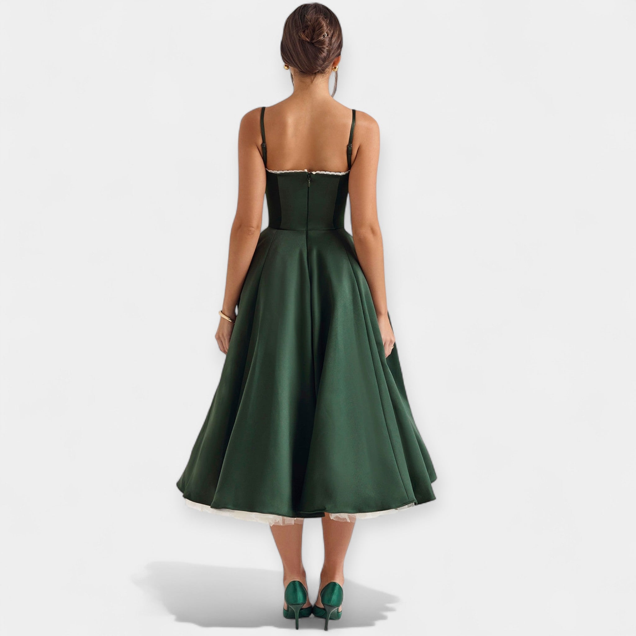 Midi Šaty Z Tylu Exkluzivní Kolekce Elegantní Dámské