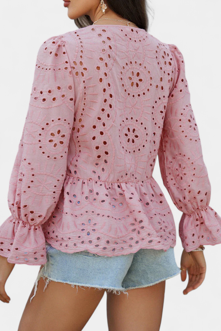 Kayden Boho Krajkový Top se Splývavým Lehkým Střihem Edice
