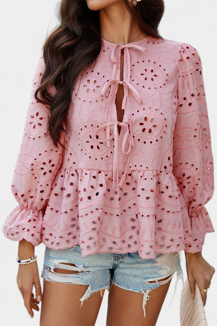 Kayden Boho Krajkový Top se Splývavým Lehkým Střihem Edice