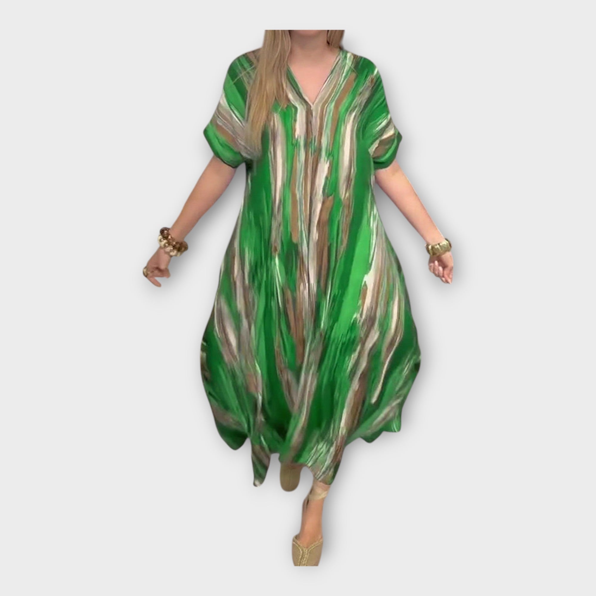 Luxusní Kaftan Dlouhý S V Límem A Širokými Rukávy Kolekce