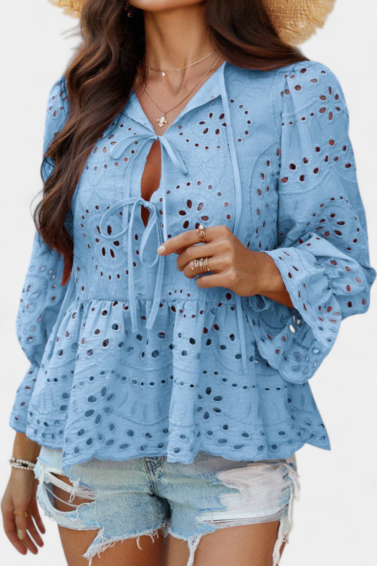 Kayden Boho Krajkový Top se Splývavým Lehkým Střihem Edice