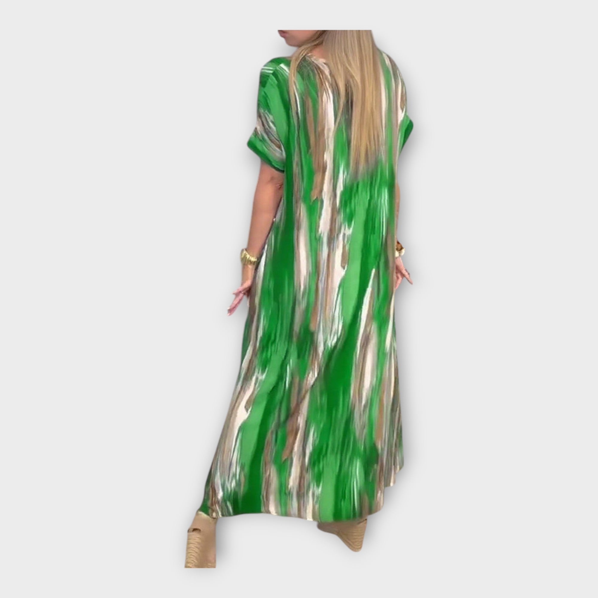 Luxusní Kaftan Dlouhý S V Límem A Širokými Rukávy Kolekce
