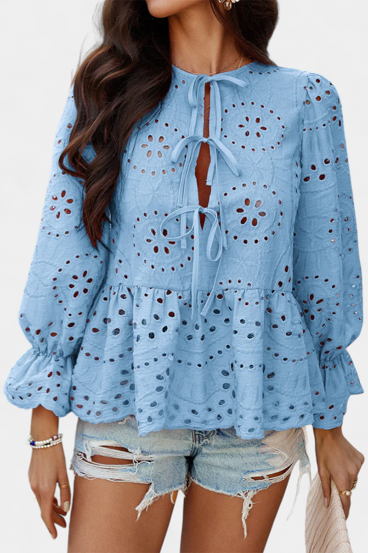 Kayden Boho Krajkový Top se Splývavým Lehkým Střihem Edice