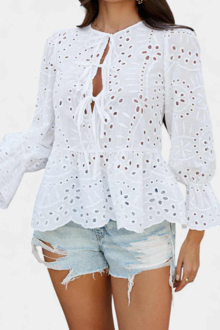 Kayden Boho Krajkový Top se Splývavým Lehkým Střihem Edice